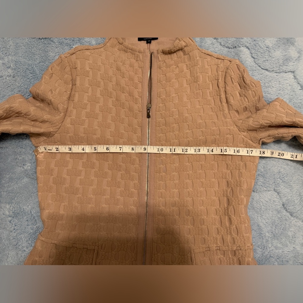 Giorgio Armani Black Label Womens 44 Pink Mock Neck Jacket Full Zip - Picture 7 of 14